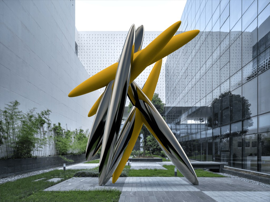 Elemental sculpture by Ken Kelleher — monumental stainless steel