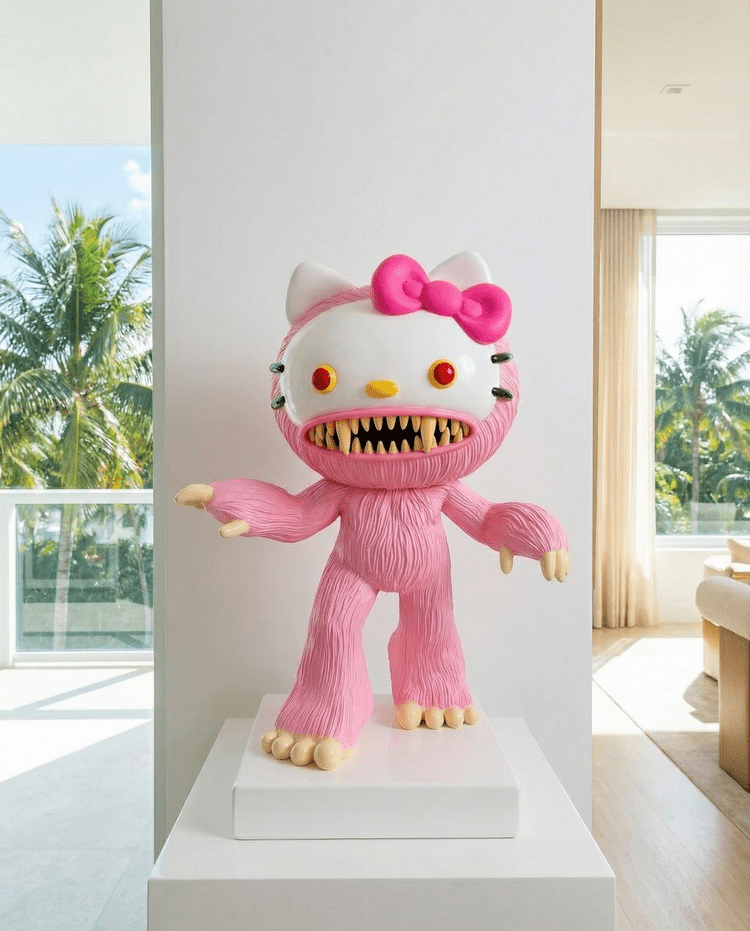 Hello Kitty Monster fiberglass sculpture